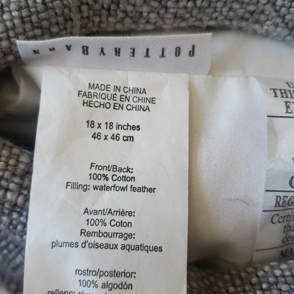 Pottery Barn Fold Over Linen Blend Textured Accent Throw Pillow Cover